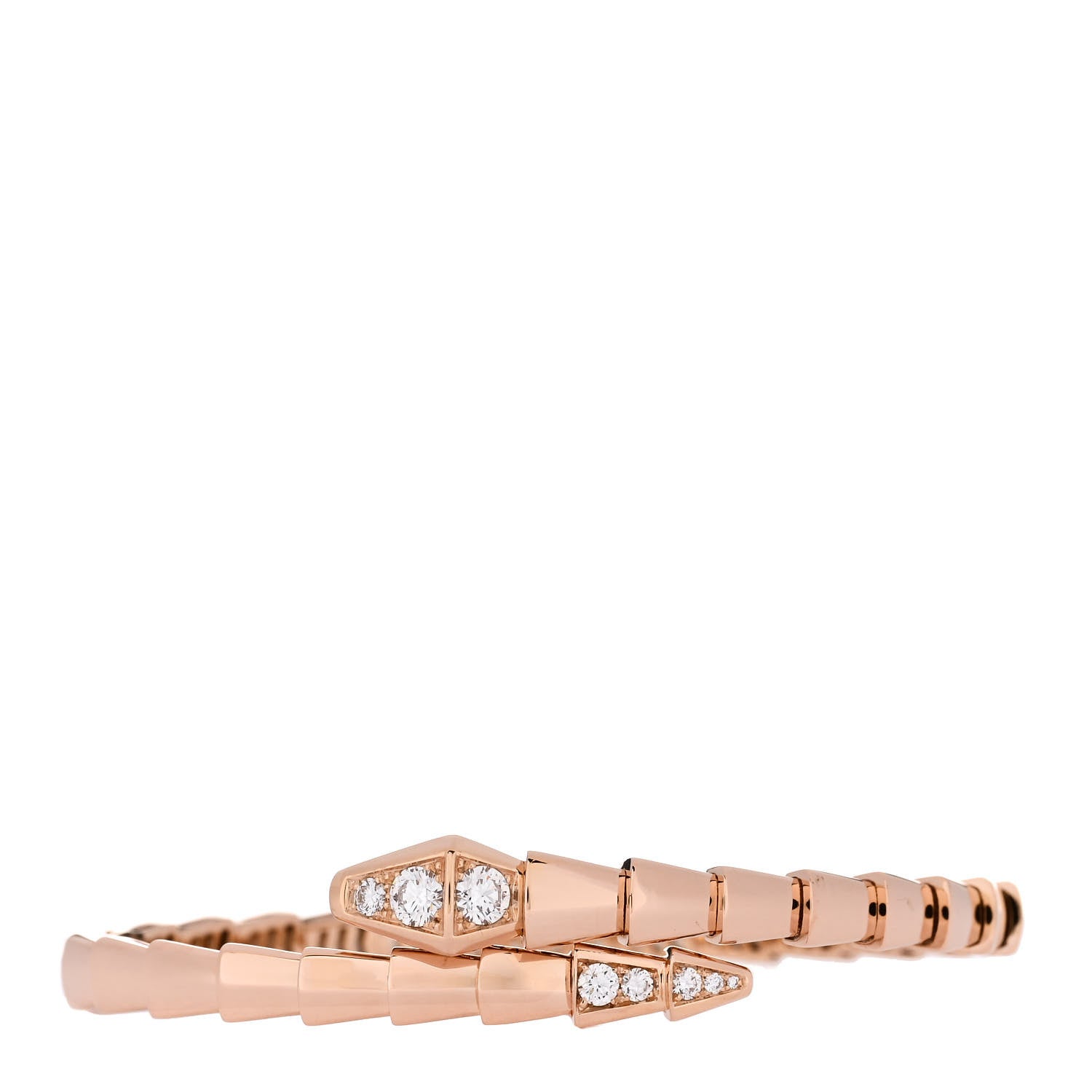 Bulgari 18K Rose Gold Diamond Serpenti Viper Bracelet S 1 of 4