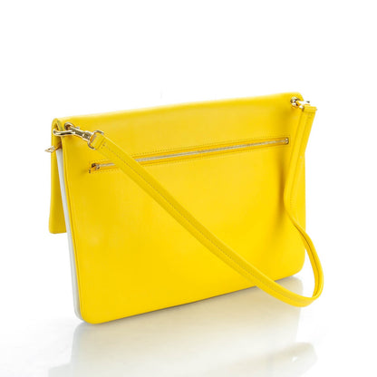 Celine Calfskin Folded Cabas Yellow White 3 of 8