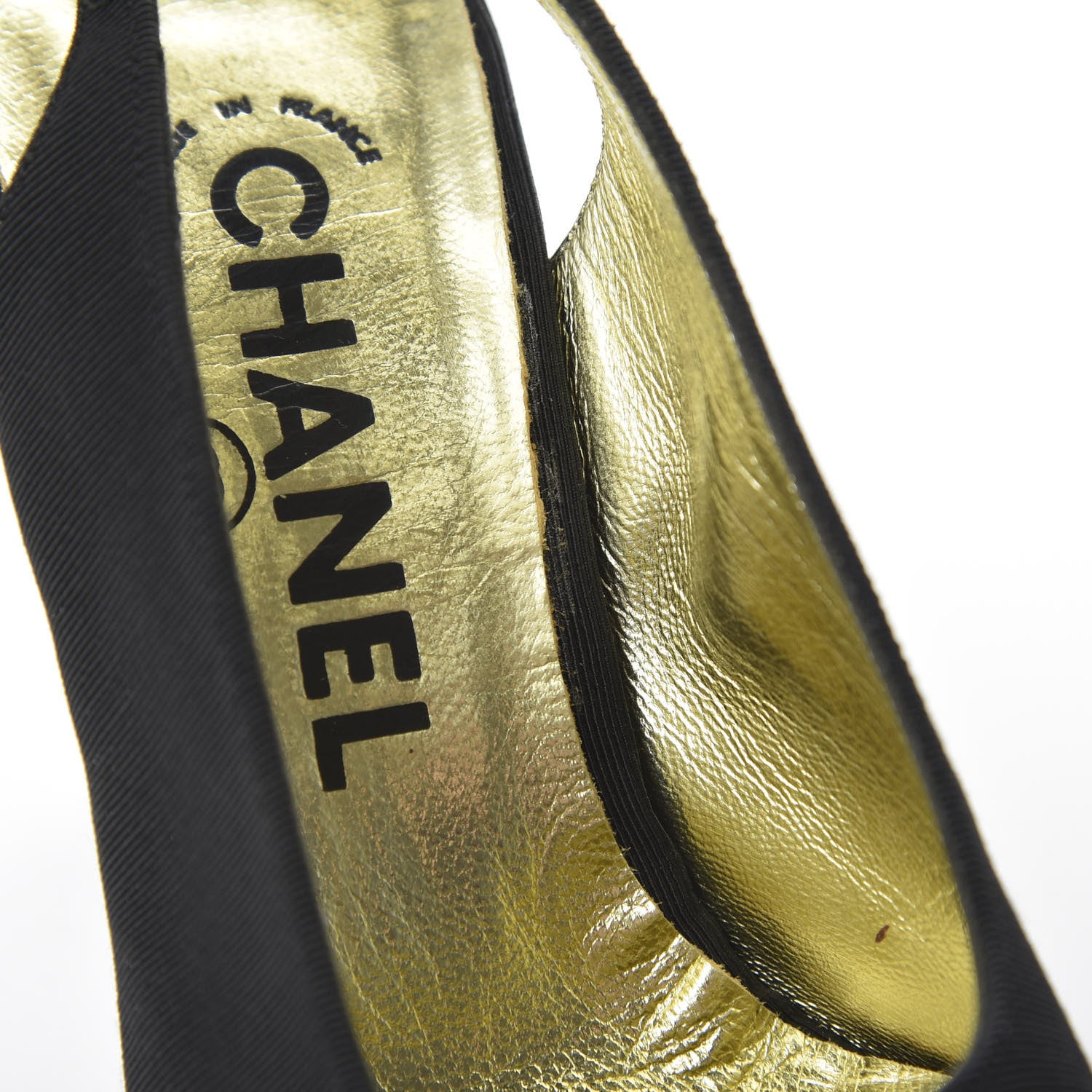 Chanel Grosgrain Cap Toe Slingback Pumps 36 Black 9 of 9