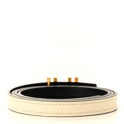 Hermes Swift Epsom Lacquered Metal 13mm Au Carre Double H Belt 90 Craie Black 3 of 5
