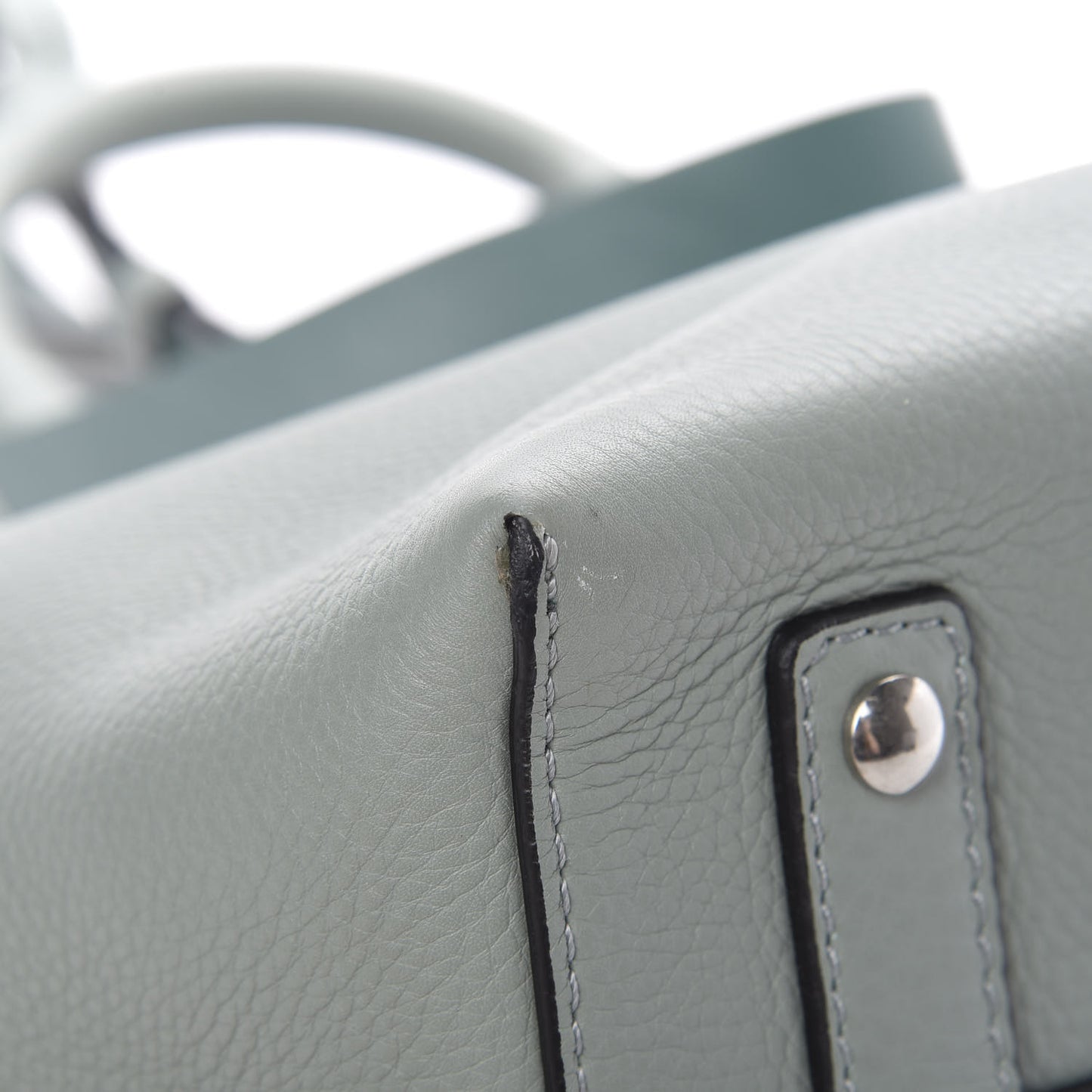 Soft Grain Calfskin Small Belt Bag Grey Blue