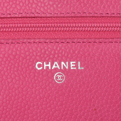 Chanel Iridescent Caviar Quilted Wallet on Chain WOC Pink 7 of 14