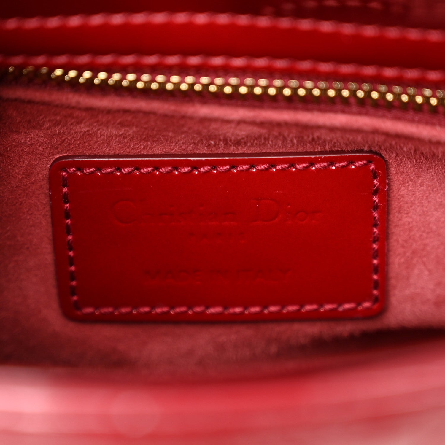 Christian Dior Patent Cannage Mini Lady Dior Red 6 of 10