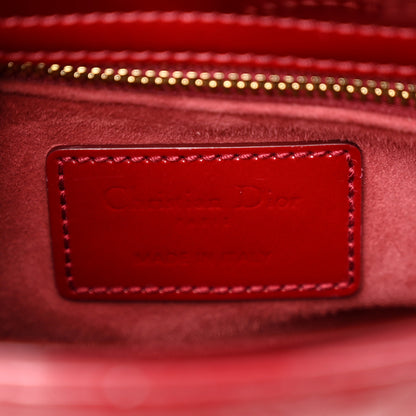 Christian Dior Patent Cannage Mini Lady Dior Red 6 of 10