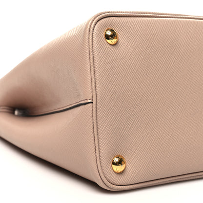 Prada Saffiano Cuir Medium Double Bag Cammeo Black 8 of 11