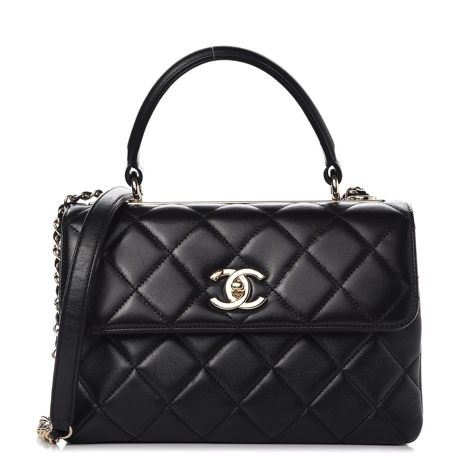 Chanel Lambskin Quilted Small Trendy CC Dual Handle Flap Bag Black 1 of 11