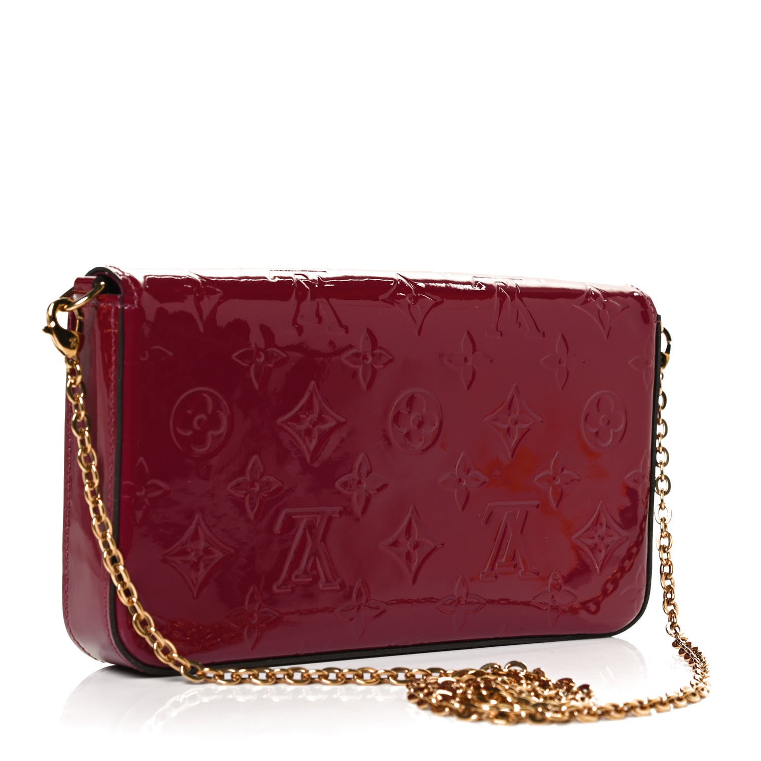 Louis Vuitton Vernis Felicie Chain Wallet Magenta 3 of 12