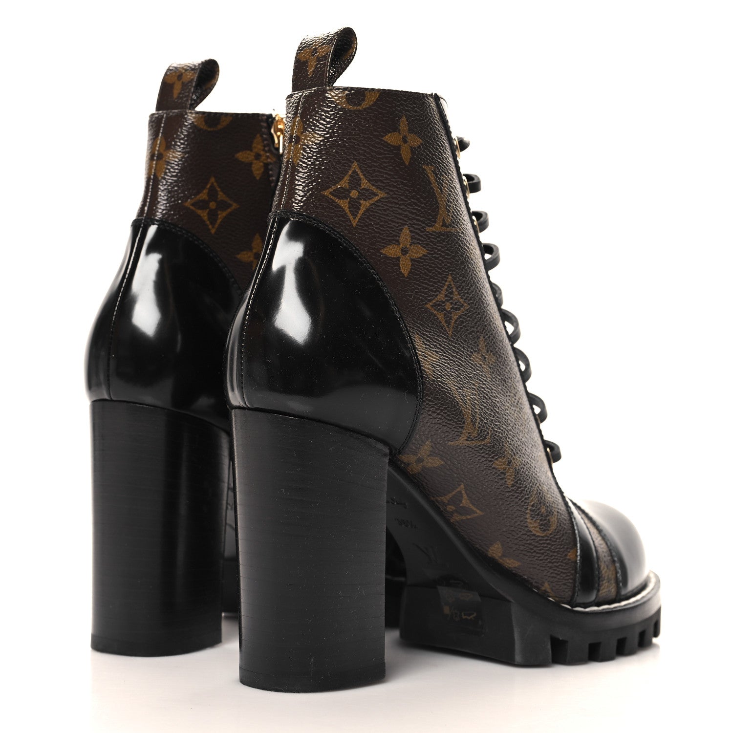 Louis Vuitton Patent Calfskin Monogram Star Trail Ankle Boots 39.5 Black 5 of 11