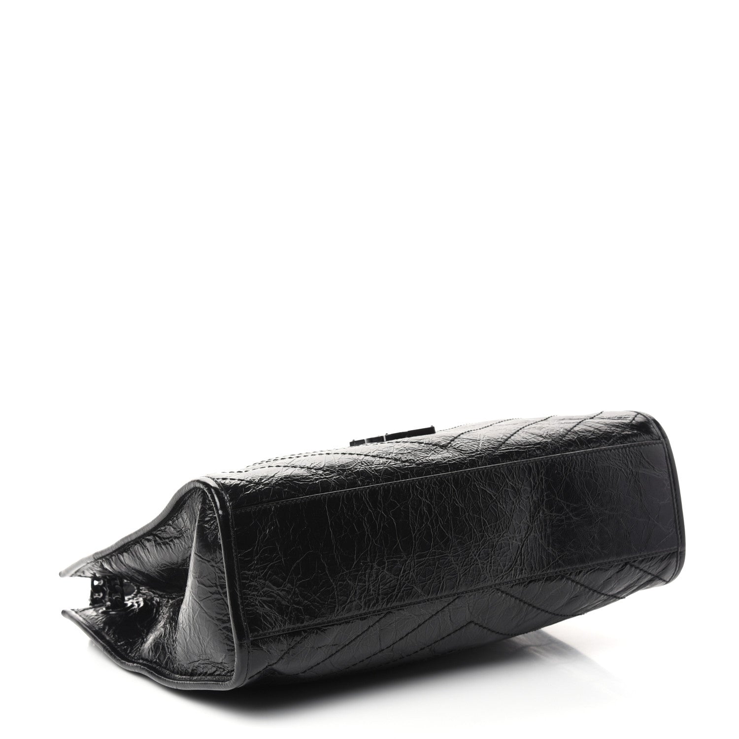 Saint Laurent Crinkled Calfskin Matelasse Monogram Medium Niki Shopper Tote Black 4 of 9