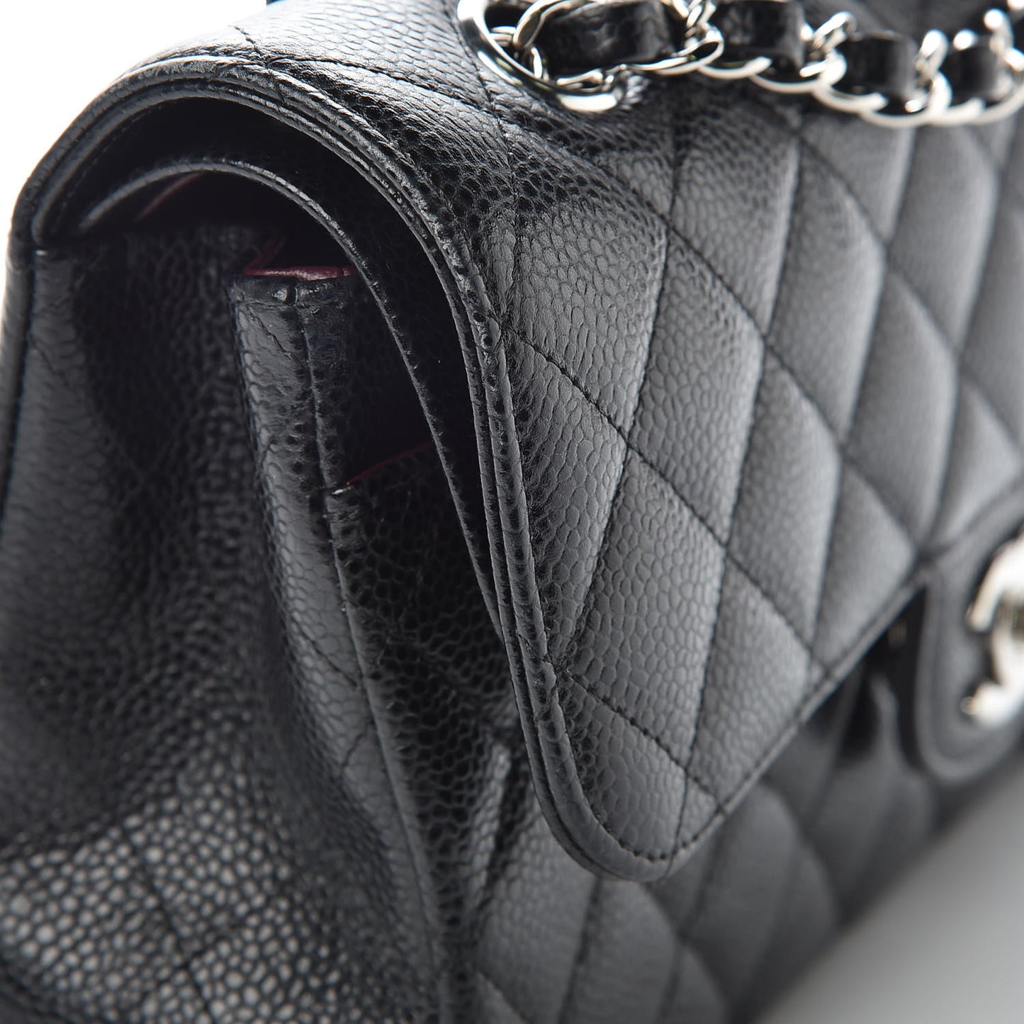 Caviar Quilted Small Double Flap Black