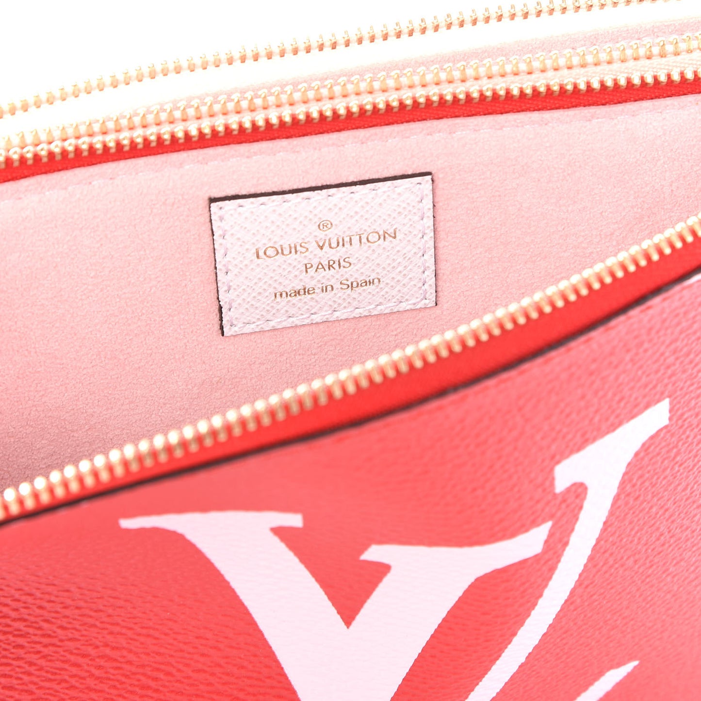Monogram Giant Double Zip Pochette Rouge