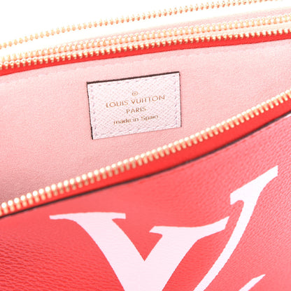 Louis Vuitton Monogram Giant Double Zip Pochette Rouge 7 of 9