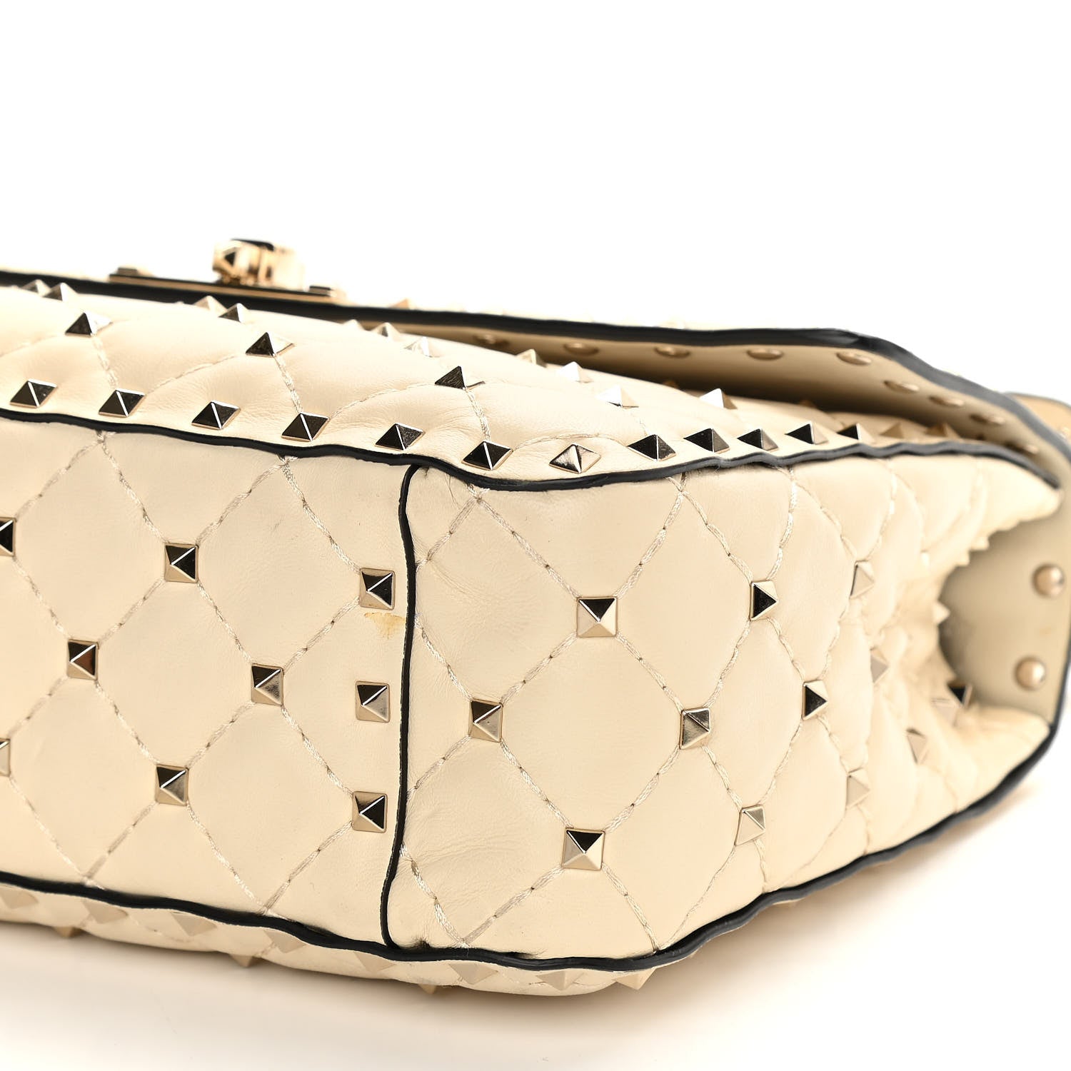 Valentino Garavani Nappa Medium Rockstud Spike Shoulder Bag Light Ivory 9 of 14