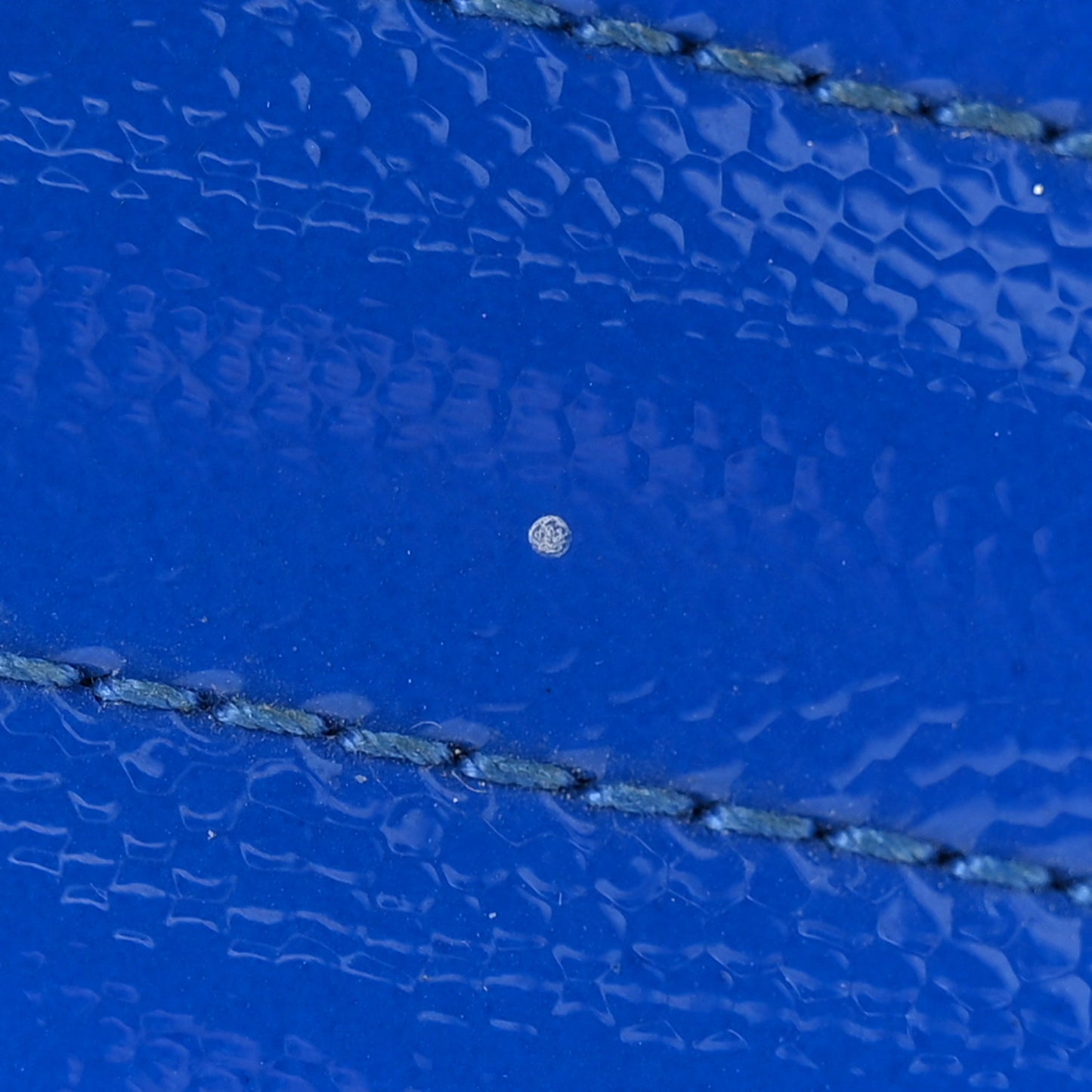 Patent Grain De Poudre Matelasse Chevron Monogram Chain Wallet Blue Majorelle