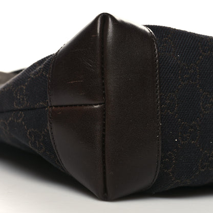 Gucci Denim Monogram Tote Bag Dark Brown 9 of 11