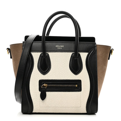 Celine Bullhide Calfskin Nubuck Nano Tri-Color Luggage White 1 of 11