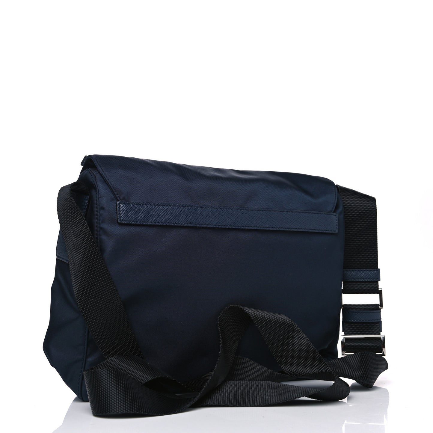 Nylon Vela Saffiano Single Buckle Messenger Shoulder Bag Blue Black