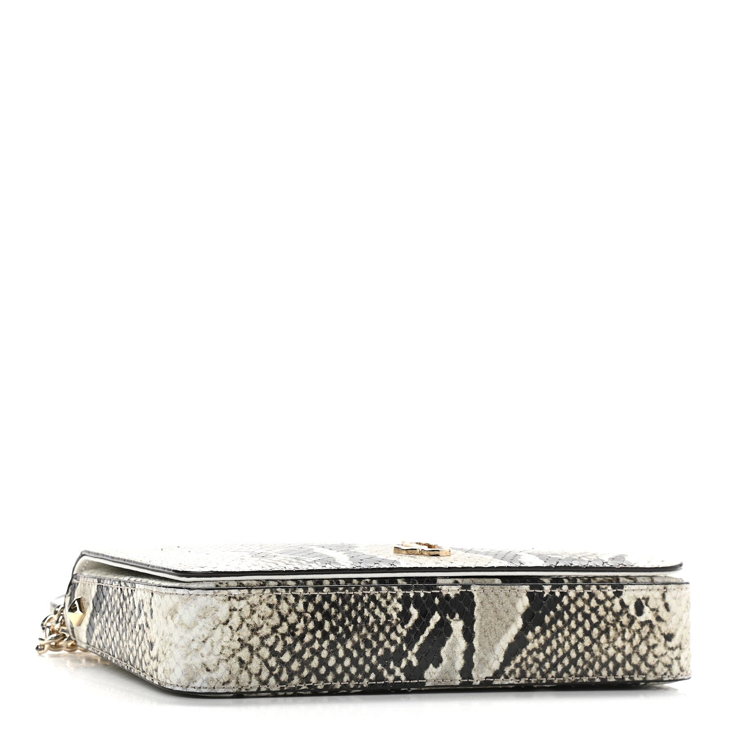 Jimmy Choo Elaphe Snakeskin Printed Wallet on Chain Light Stone 4 of 8