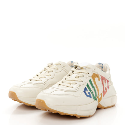 Gucci Calfskin Glitter Game Logo Womens Rhyton Sneakers 36.5 36.5 Mystic White 4 of 11