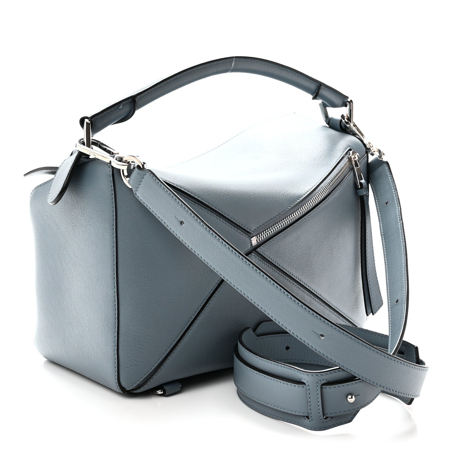 Loewe Calfskin Medium Puzzle Bag Stone Blue 3 of 9
