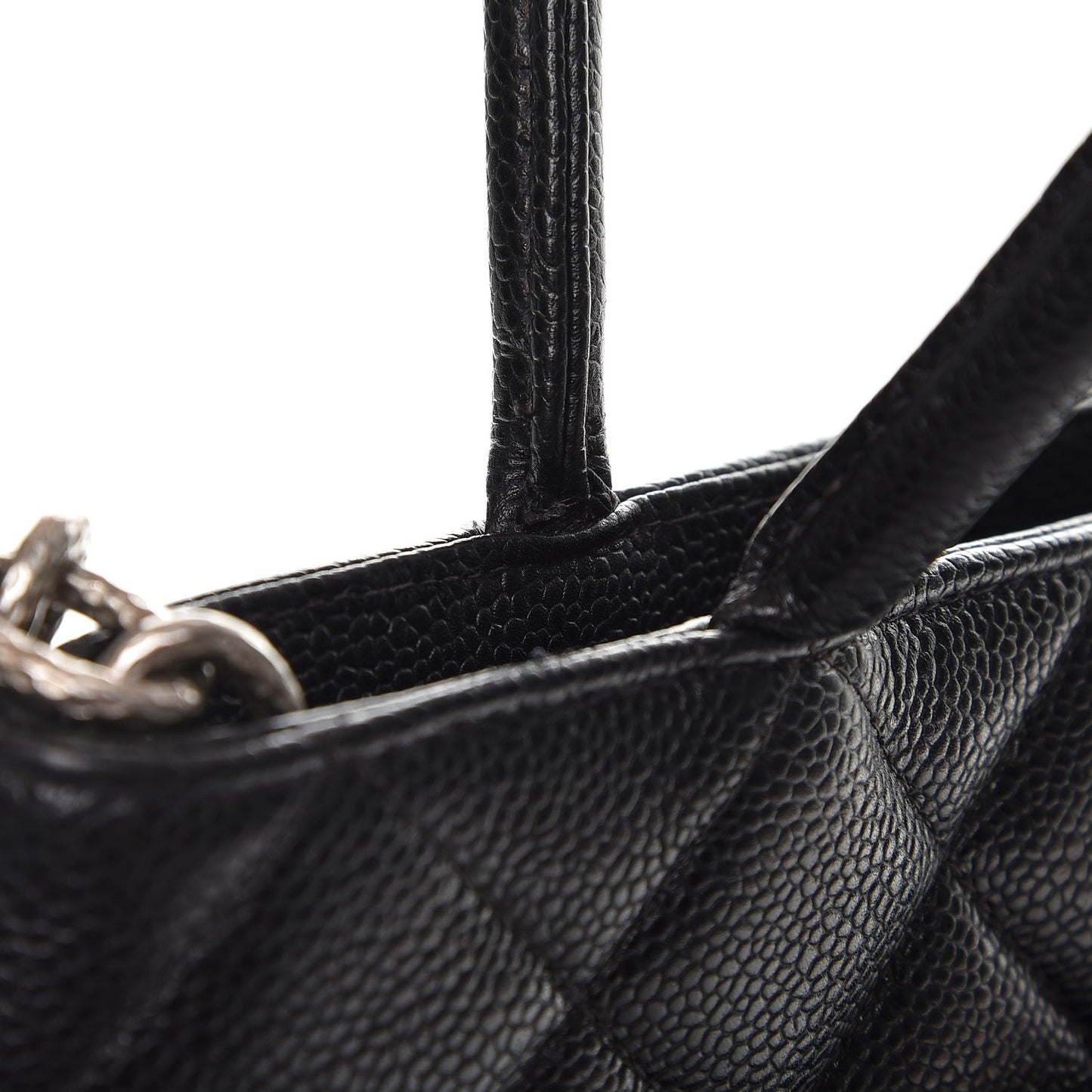Caviar Quilted Medallion Tote Black