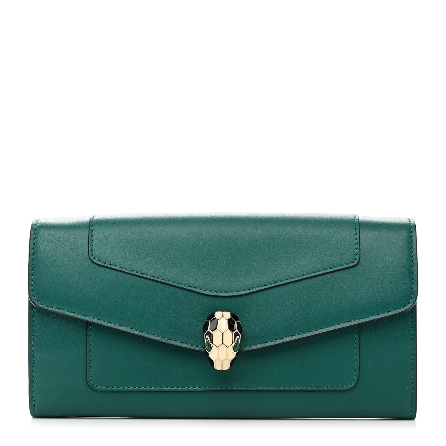 Calfskin Serpenti Forever Chain Wallet Emerald Violet Amethyst
