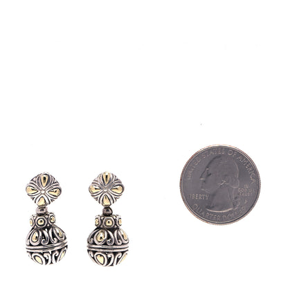 John Hardy Sterling Silver 18K Yellow Gold Dot Drop Earrings 2 of 5