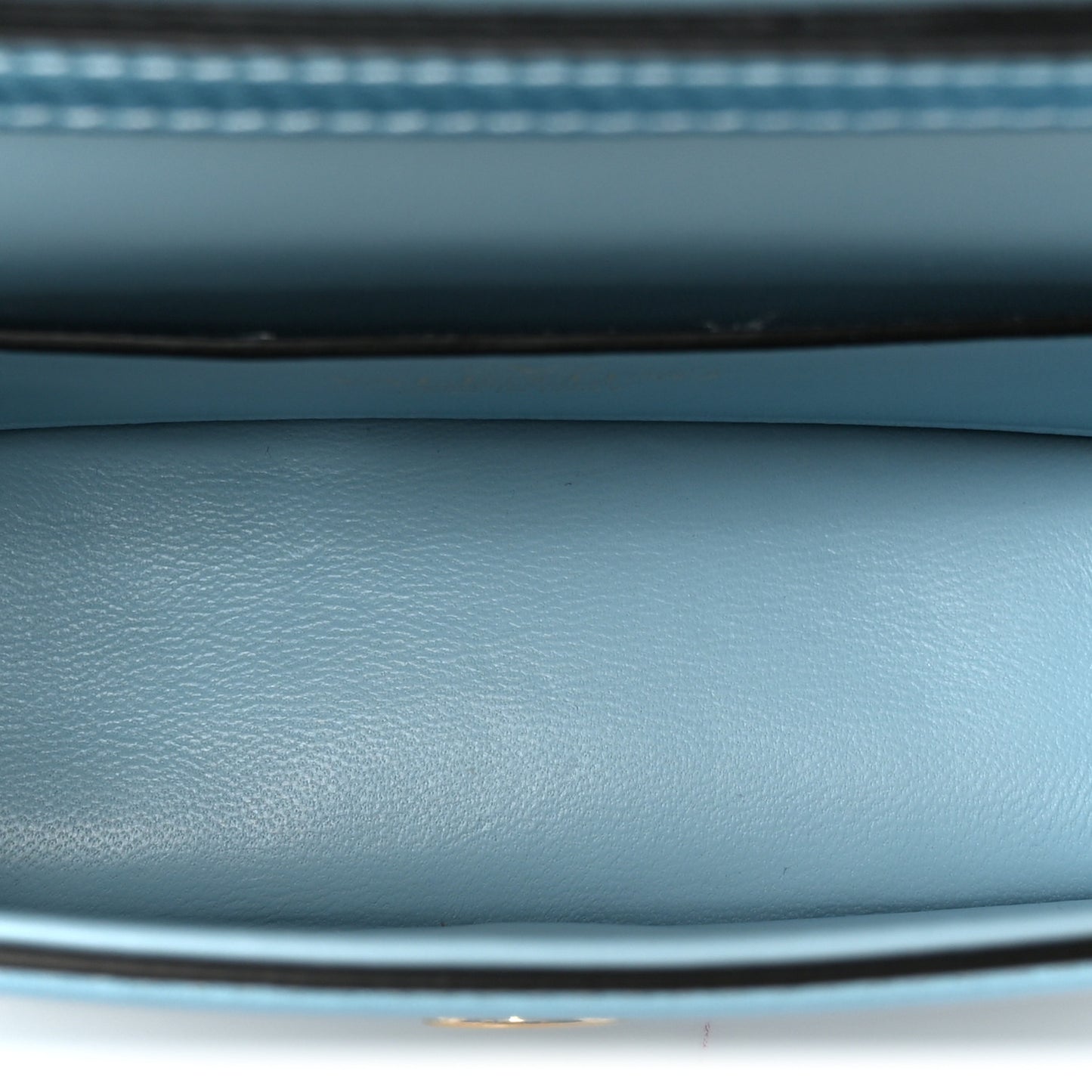Laminated Calfskin Crystal Vlogo Small Shoulder Bag Blue