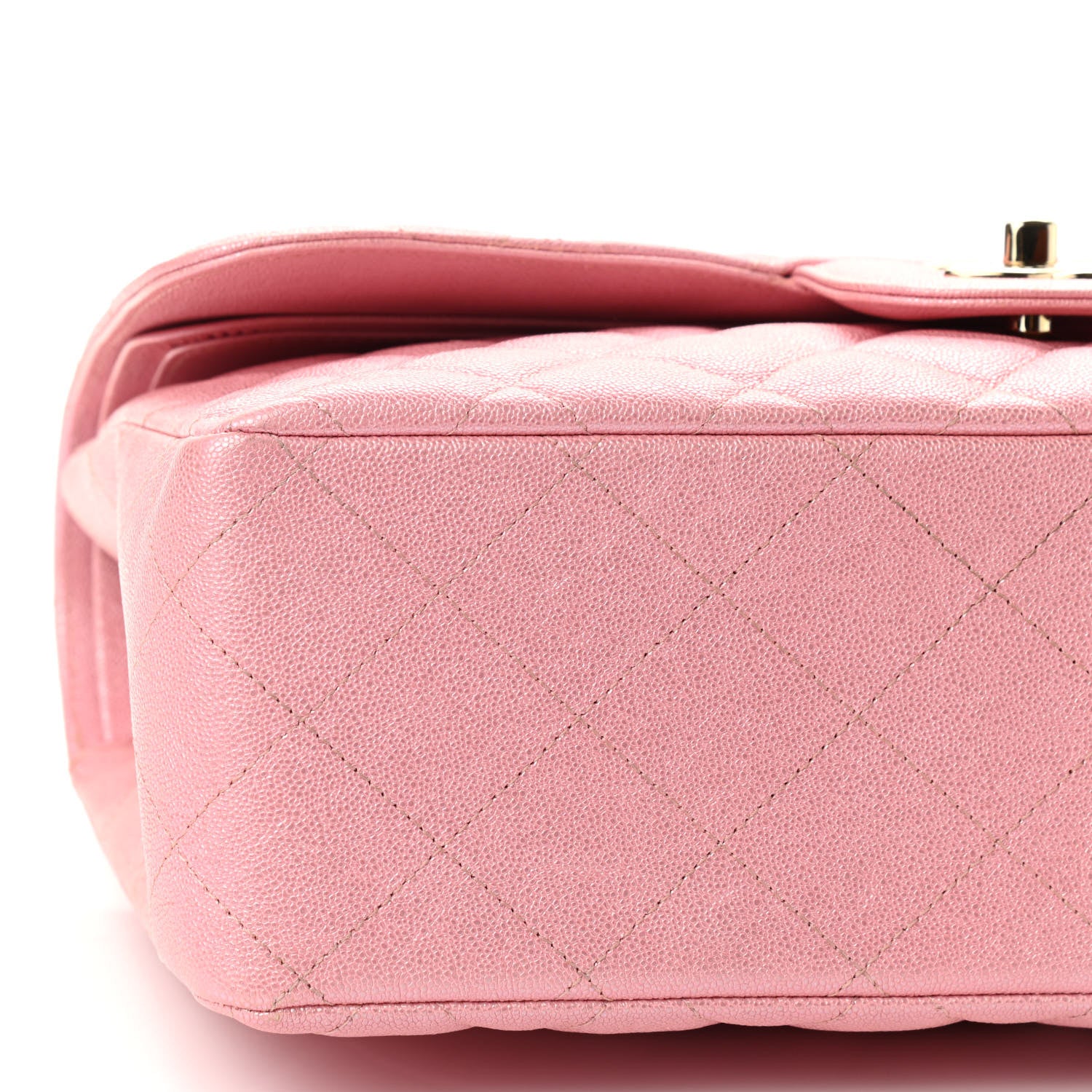 Chanel Iridescent Caviar Quilted Jumbo Double Flap Rose Pink 8 of 10