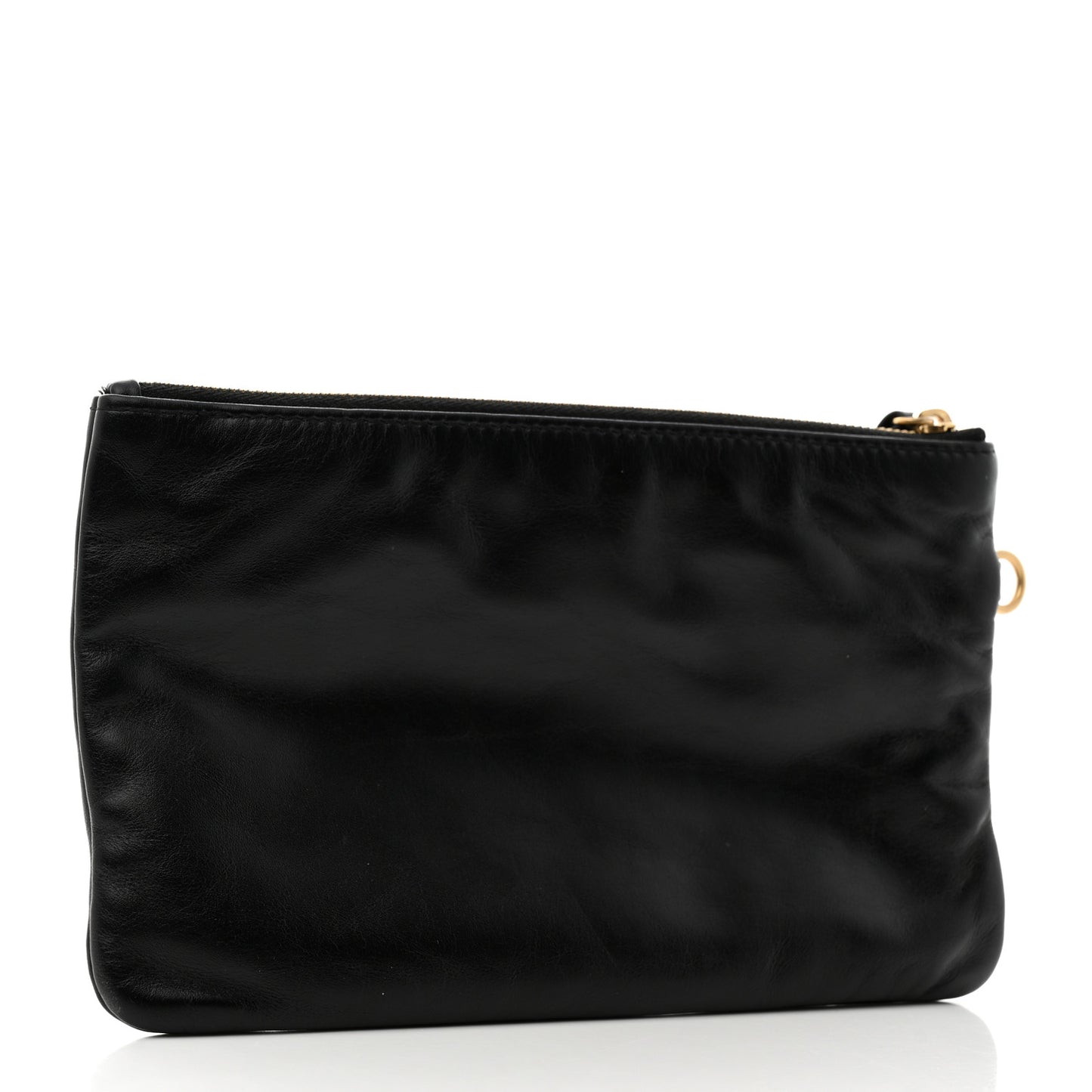 Shiny Calfskin Chanel 22 Removable Pouch Black