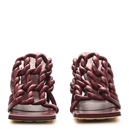 Bottega Veneta Nappa Weave Stretch Mule Sandals 38 Merlot 3 of 8