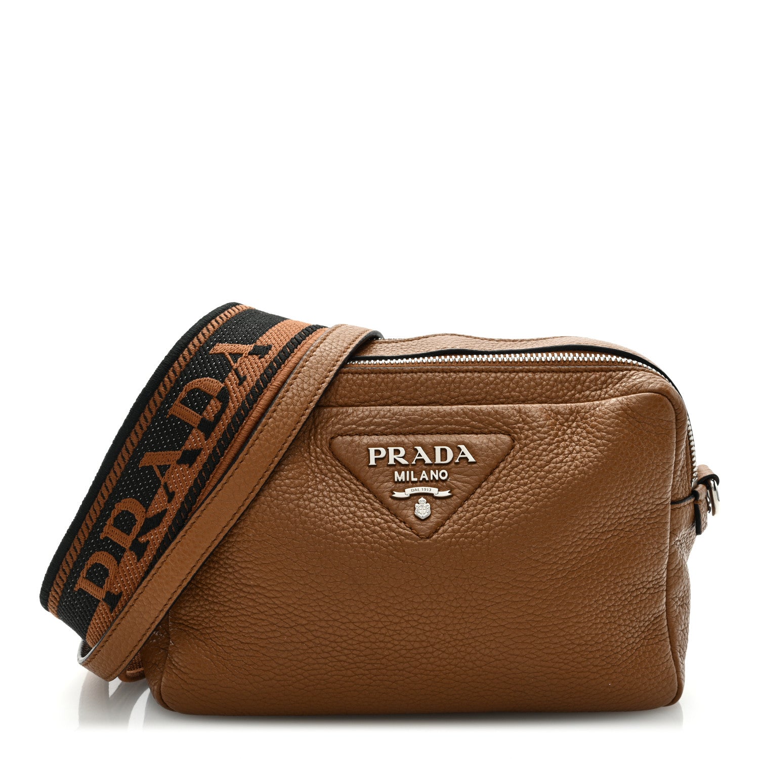 Prada Vitello Daino Soft Medium Double Zip Shoulder Bag Caramel 1 of 9