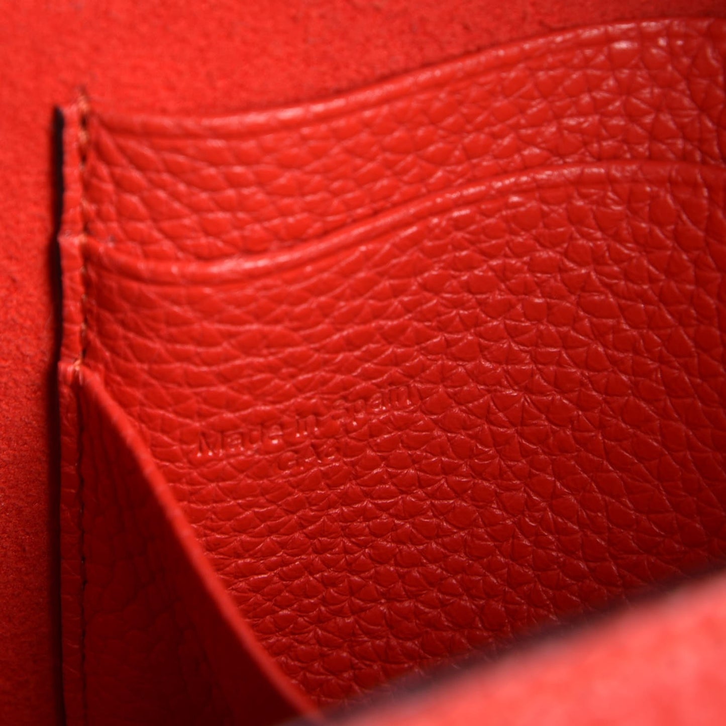 Classic Grain Calfskin Mini Lily Fiery Red