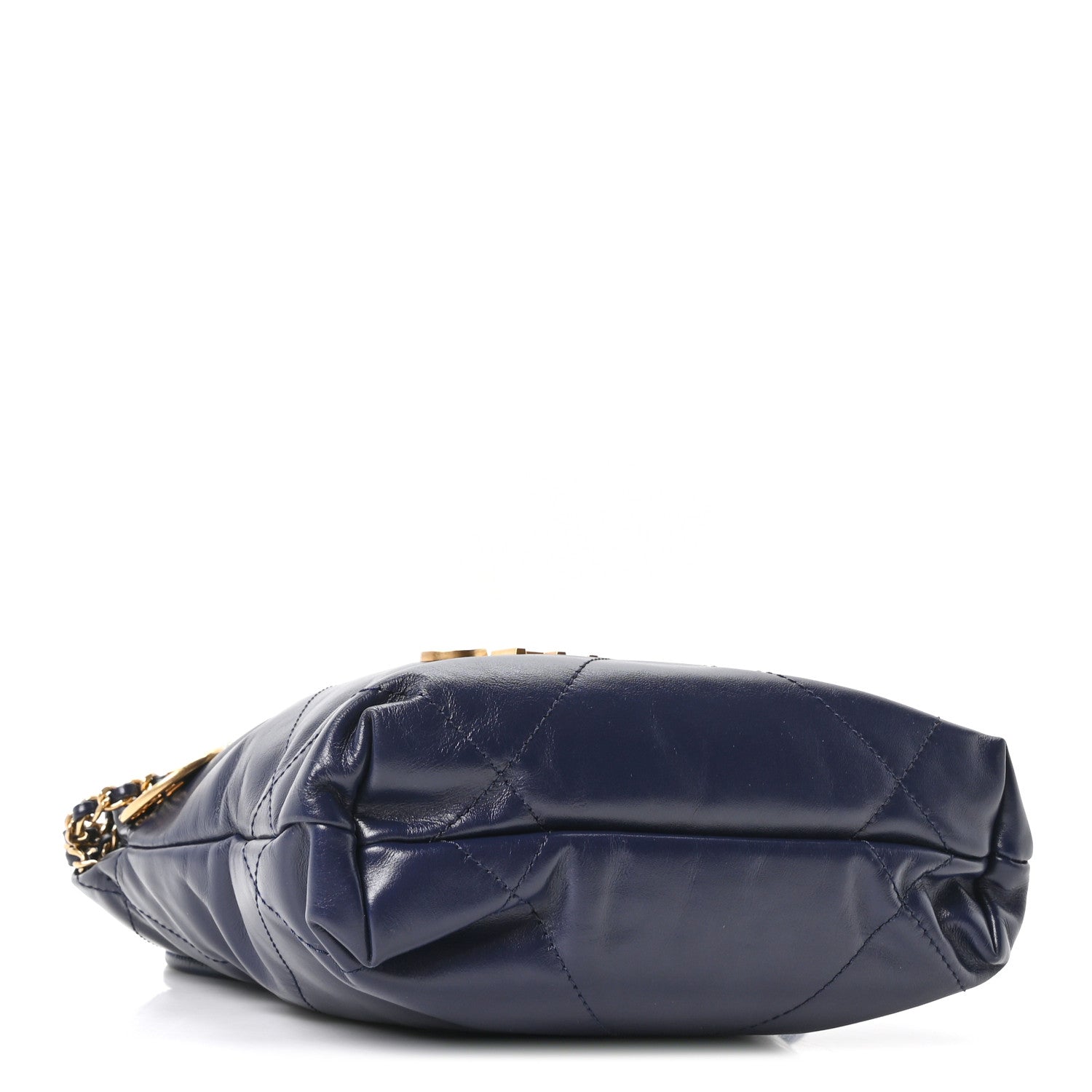 Chanel Shiny Calfskin Quilted Mini Chanel 22 Navy Blue 3 of 9