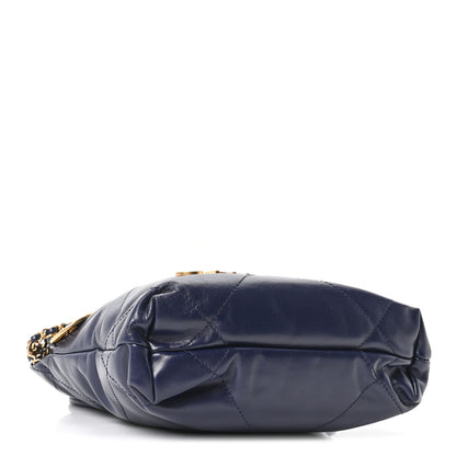 Chanel Shiny Calfskin Quilted Mini Chanel 22 Navy Blue 3 of 9