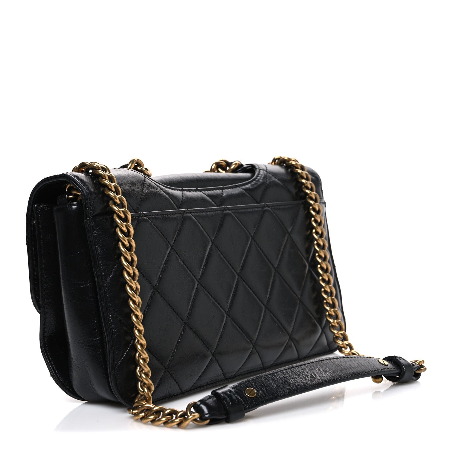 Chanel Glazed Calfskin Quilted Medium Perfect Edge Flap Black 3 of 10