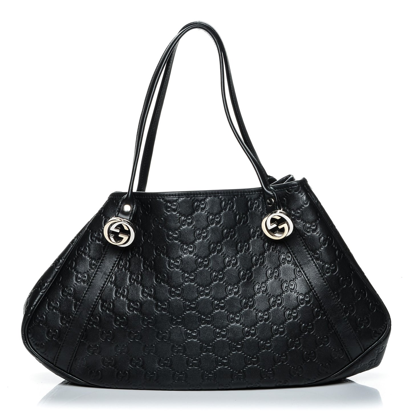 Guccissima Medium GG Twins Shoulder Bag Black