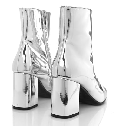 Balenciaga Miroir Calfskin Ankle Booties 39 Argent 3 of 9