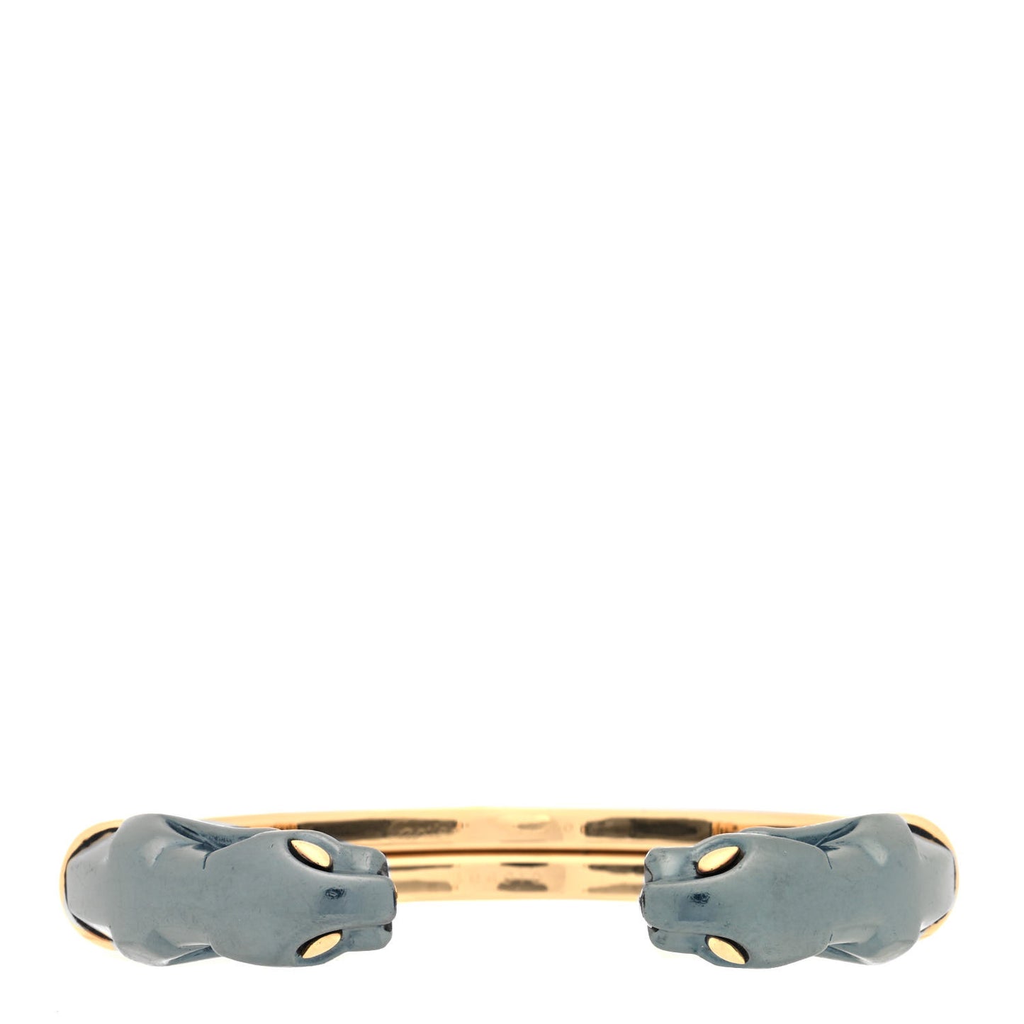 18K Yellow Gold 800 Sterling Silver Panthere Cuff Bracelet