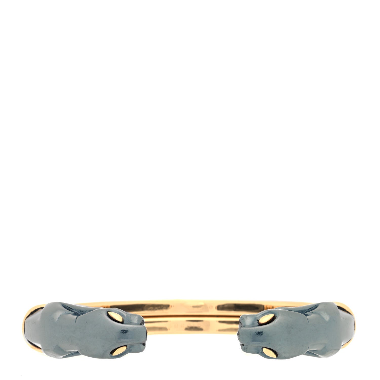 Cartier 18K Yellow Gold 800 Sterling Silver Panthere Cuff Bracelet 1 of 4