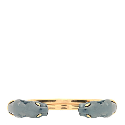 Cartier 18K Yellow Gold 800 Sterling Silver Panthere Cuff Bracelet 1 of 4