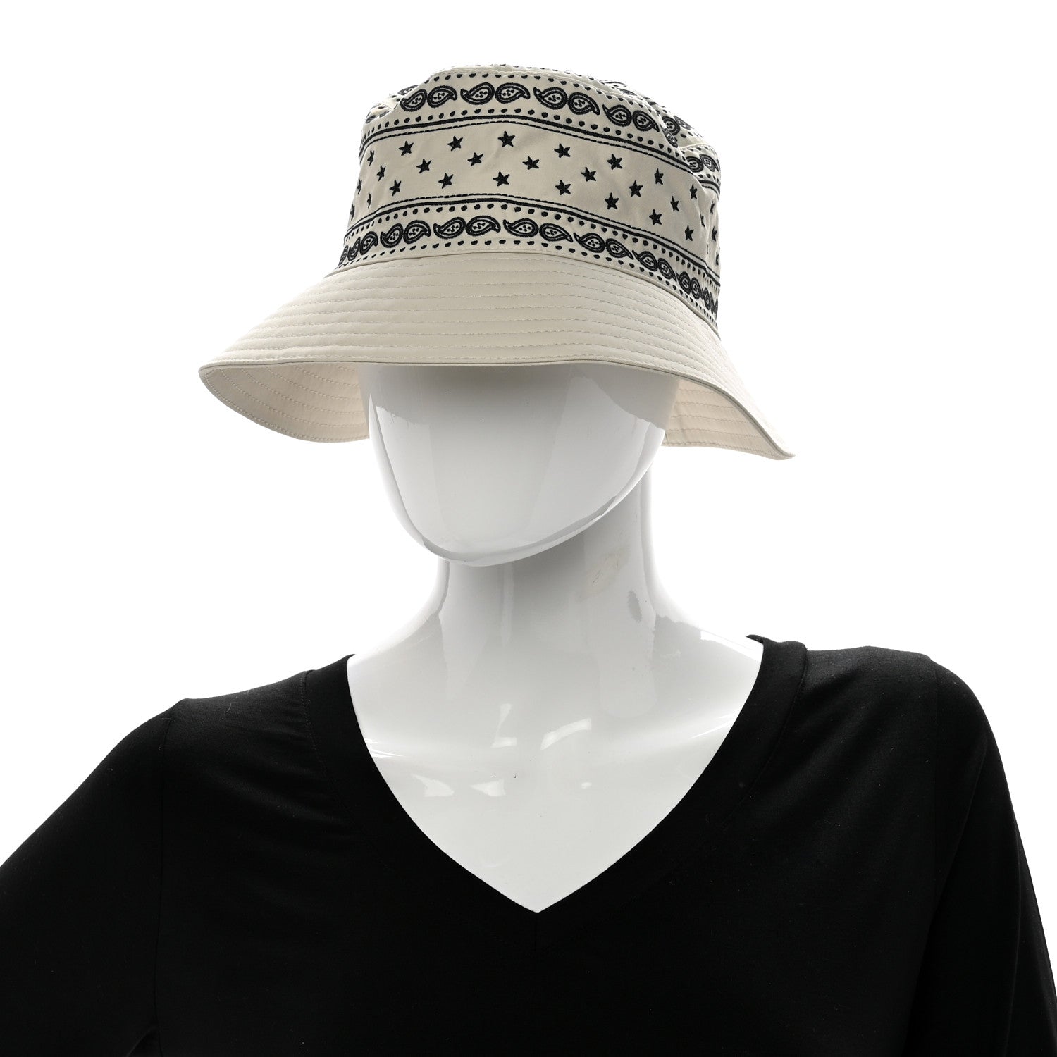 Hermes Technical Gabardine Balade Bandana Bucket Hat 57 Ecume 2 of 7