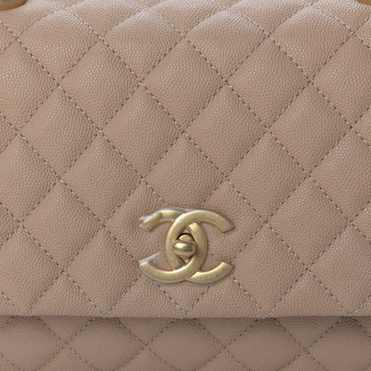 Chanel Caviar Lizard Embossed Quilted Small Coco Handle Flap Beige 9 of 9