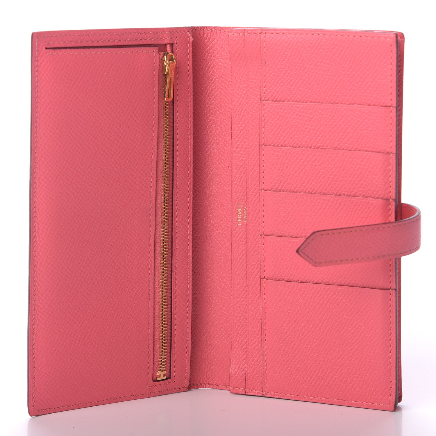 Hermes Epsom Bearn Gusset Wallet Rose Lipstick 5 of 9