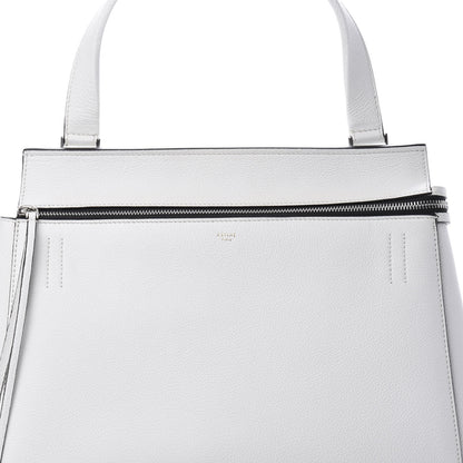 Celine Grained Calfskin Medium Edge Shoulder Bag White 8 of 10
