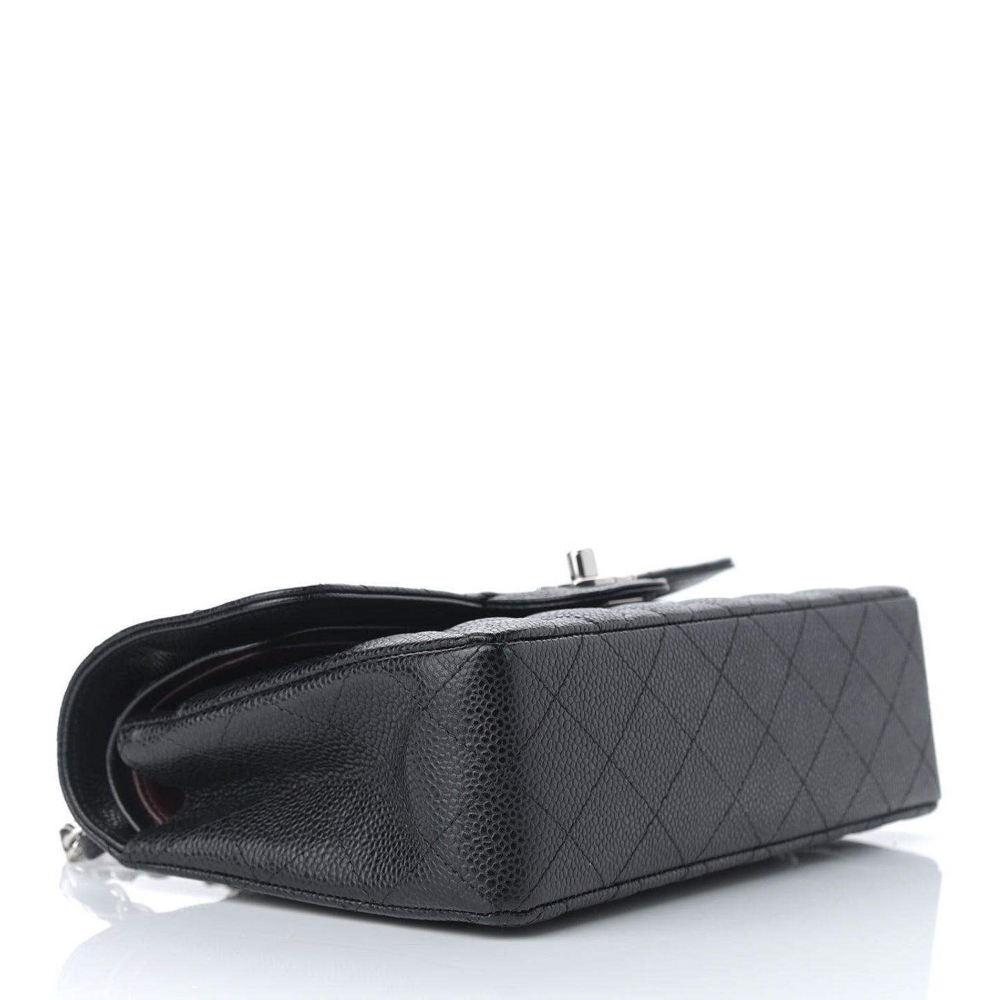 Caviar Quilted Small Double Flap Black
