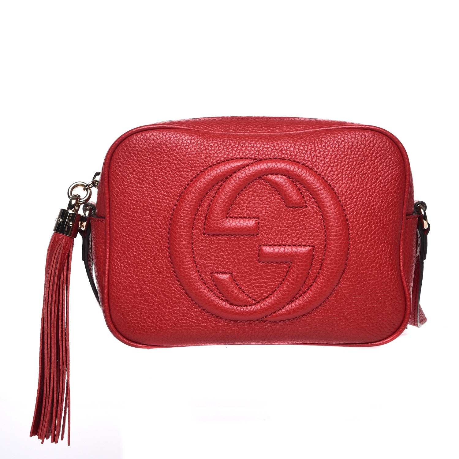 Gucci Pebbled Calfskin Small Soho Disco Bag Vibrant Red 1 of 7
