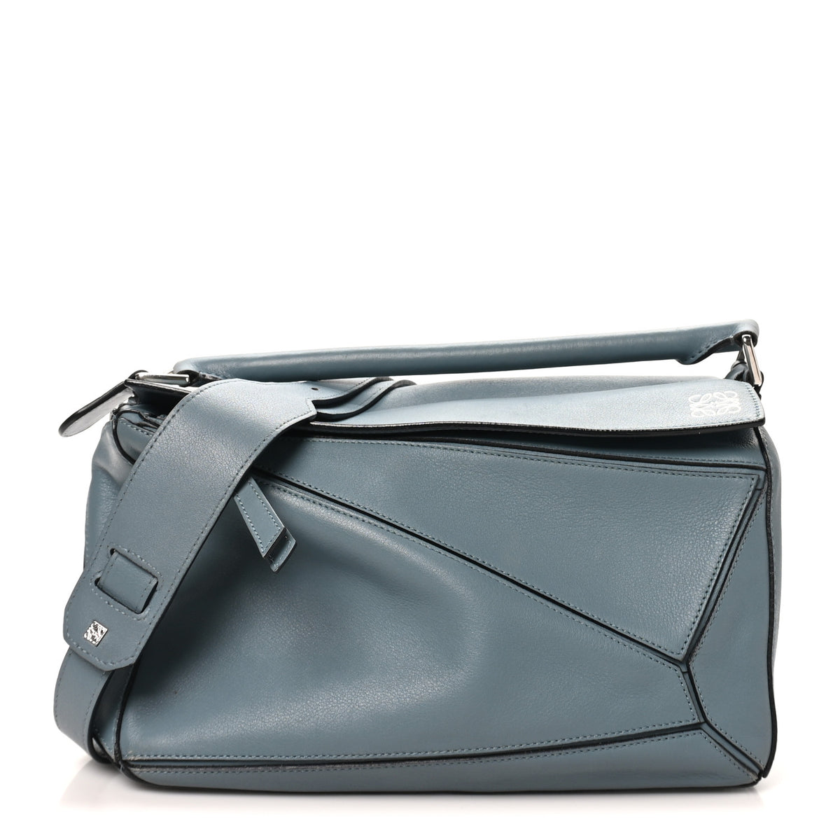 Calfskin Medium Puzzle Bag Stone Blue