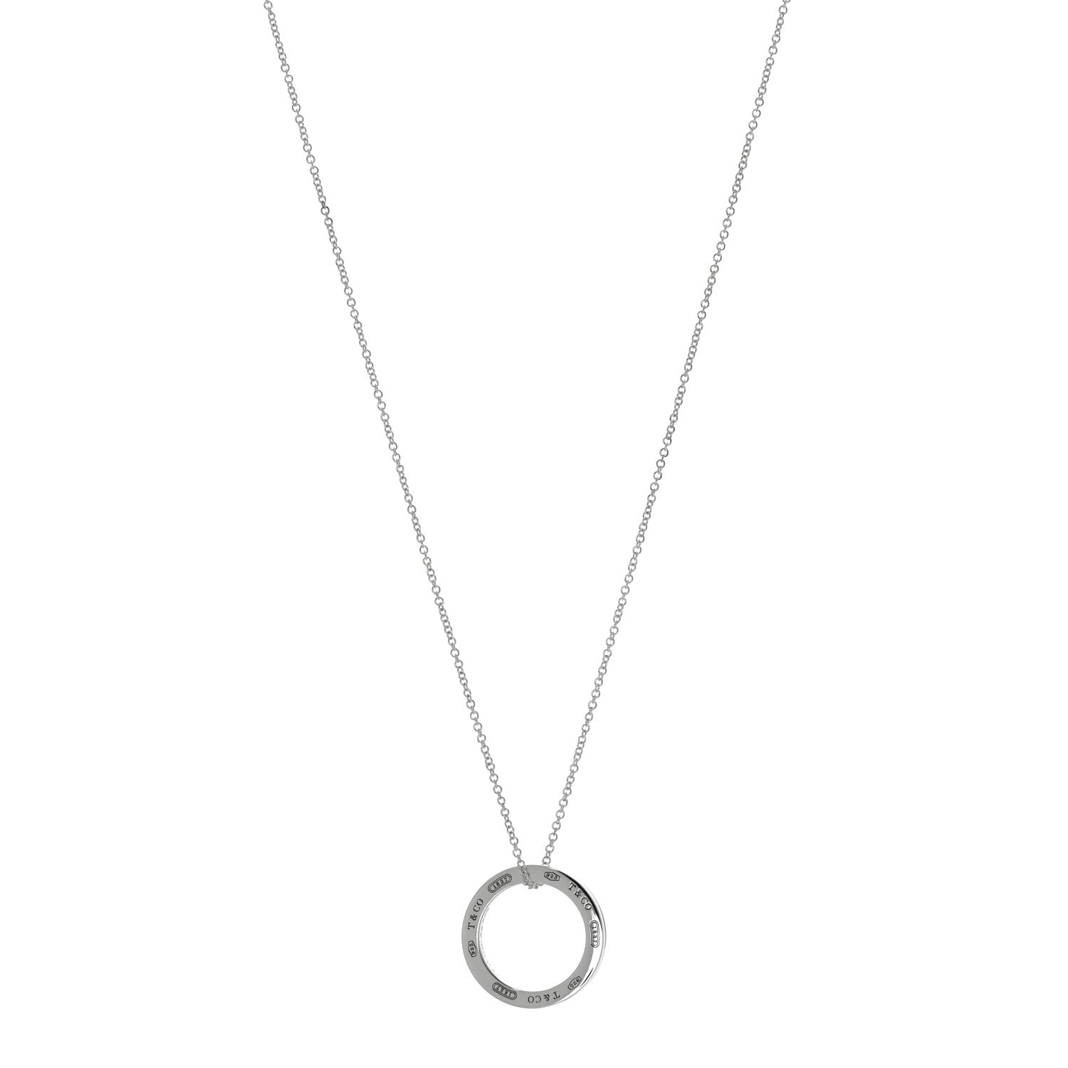 Tiffany Sterling Silver 1837 Circle Pendant Necklace 1 of 4