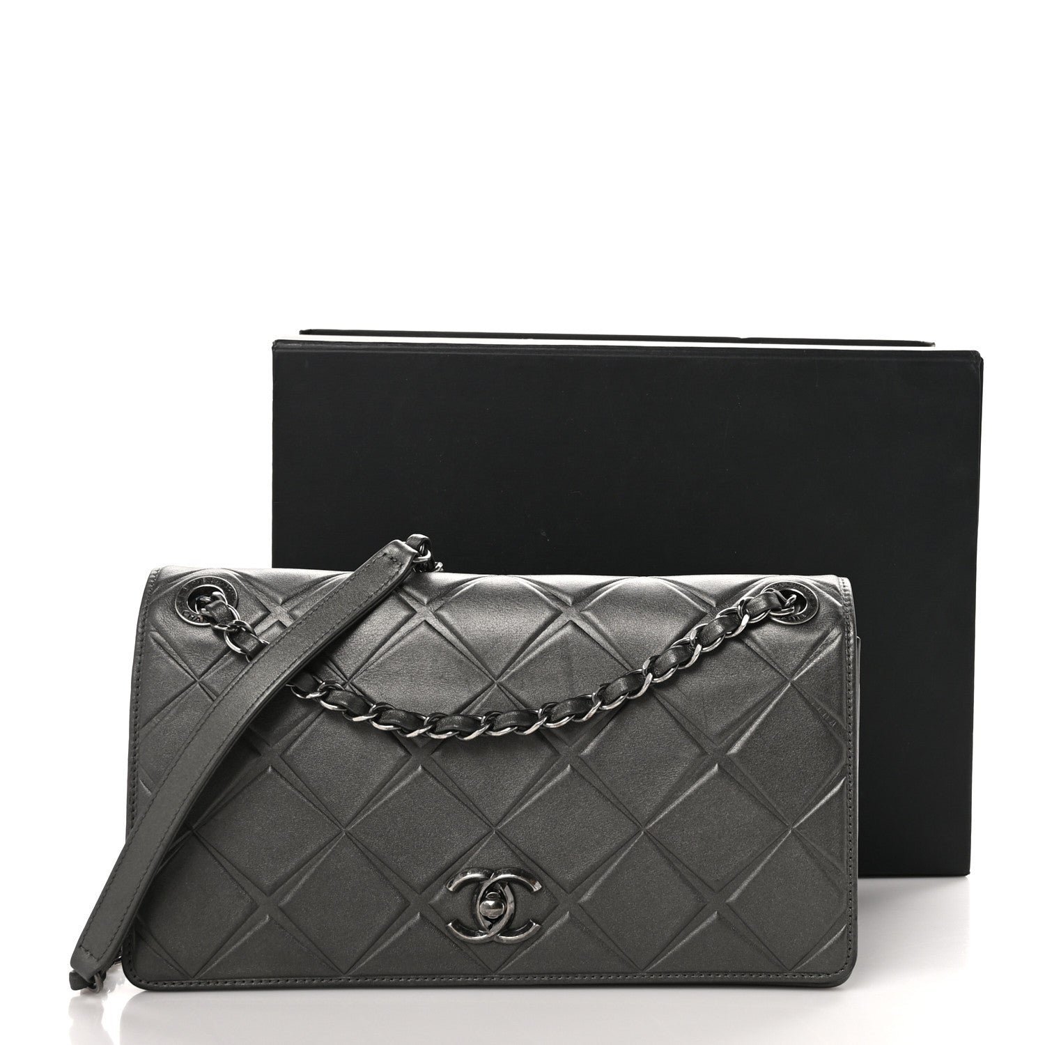Chanel Calfskin Small Propeller Flap Charcoal 12 of 12